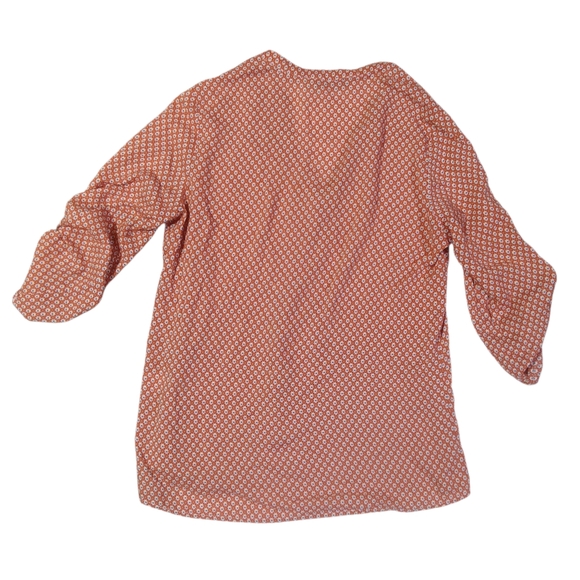 It Hippie Orange Patterned Blouse Sz M - Picture 3 of 5